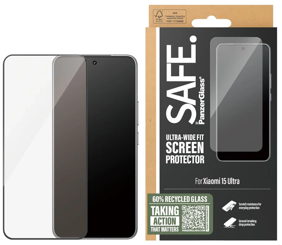 Safe Xiaomi 15 Ultra grūdintas apsauginis stikliukas, skaidri, 4 nuotrauka